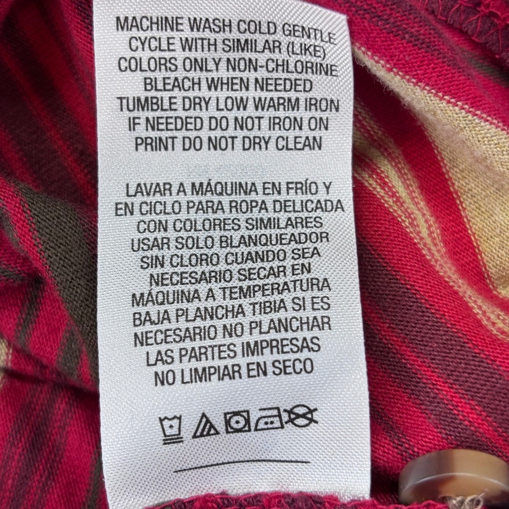 Outdoor Life Wilderness Sueded Henley Shirt Red Stripe Long Sleeve XXL - Picture 7 of 8
